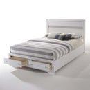 Naima King Bed w/Storage, White Finish Acme