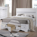 Naima King Bed w/Storage, White Finish Acme