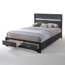 Naima King Bed w/Storage, Black Finish Acme