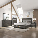 Naima King Bed w/Storage, Gray Finish Acme