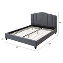 Giada Queen Bed, Charcoal Fabric Acme
