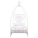 Priya II Full Bed w/Canopy, White & Light Faux Leather rple Finish Acme