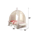 Priya II Full Bed w/Canopy, White & Light Faux Leather rple Finish Acme