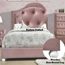 Reggie Full Bed, Pink Fabric Acme