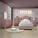 Reggie Full Bed, Pink Fabric Acme