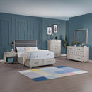 Orchest Twin Bed w/Storage, Gray Faux Leather & Gray Finish Acme