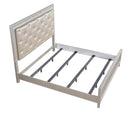 Sliverfluff King Bed w/Led, Faux Leather & Champagne Finish Acme