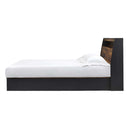 Eos Queen Bed w/Storage, Walnut & Black Finish Acme