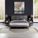 Metis King Bed, Gray Top Grain Leather Acme