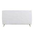 Doris Queen Bed, Vintage White Top Grain Leather Acme