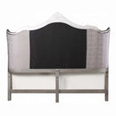 Ariadne King Bed, Velvet & Antique Platinum Finish Acme