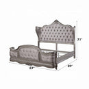 Ariadne King Bed, Velvet & Antique Platinum Finish Acme