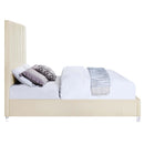 Edzia King Bed, Beige Velvet Acme