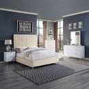 Edzia Queen Bed, Beige Velvet Acme