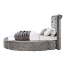 Gaiva King Bed w/Storage, Gray Velvet Acme