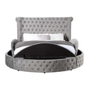 Gaiva King Bed w/Storage, Gray Velvet Acme