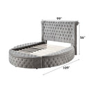 Gaiva King Bed w/Storage, Gray Velvet Acme