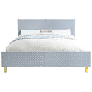 Gaines King Bed, Gray High Gloss Finish Acme
