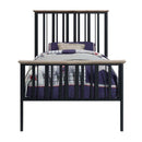 Zudora Twin Bed, Antique Oak & Black Finish Acme