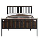Zudora Full Bed, Antique Oak & Black Finish Acme