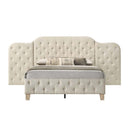 Ranallo Queen Wall Bed, Beige Linen & Natural Finish Acme