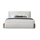 Sandro King Bed, White Boucle & Walnut Finish Acme
