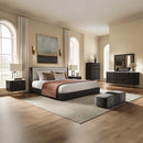 Clayten Eastern King Bed, Fabric & Espreeso Finish Acme