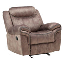 Zubaida Motion Glider Recliner, Two Tone Chocolate Velvet Acme