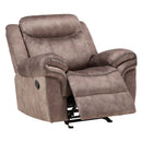 Zubaida Motion Glider Recliner, Two Tone Chocolate Velvet Acme