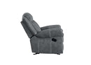 Zubaida Motion Glider Recliner, Two Tone Gray Velvet Acme