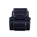 Aashi Motion Recliner, Navy Leather-Gel Match Acme