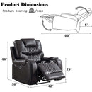 Braylon Power Motion Recliner, Magnetite Faux Leather Acme