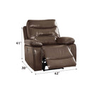 Aashi Power Motion Recliner, Brown Leather-Gel Match Acme