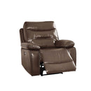 Aashi Power Motion Recliner, Brown Leather-Gel Match Acme