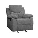 Kalen Motion Glider Recliner, Gray Chenille Acme