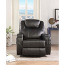 Waterlily Motion Rocker Recliner w/Swivel, Black Faux Leather Acme
