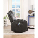 Waterlily Motion Rocker Recliner w/Swivel, Black Faux Leather Acme