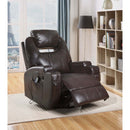 Waterlily Motion Rocker Recliner w/Swivel, Brown Faux Leather Acme