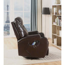 Waterlily Motion Rocker Recliner w/Swivel, Brown Faux Leather Acme