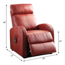 Ricardo Power Motion Recliner w/Lift, Red Faux Leather Acme