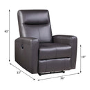 Blane Power Motion Recliner, Brown Top Grain Leather Match Acme