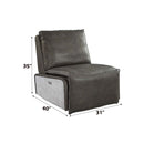 Metier Power Motion Recliner, Gray Top Grain Leather & Aluminum Acme