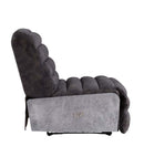 Okzuil Power Motion Recliner, Two Tone Gray Top Grain Leather & Aluminum Acme