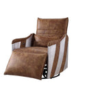 Qalurne Power Motion Recliner w/Swivel, Two Tone Mocha Top Grain Leather Acme