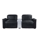 Misezon Power Motion Recliner, Black Top Grain Leather & Aluminum Acme