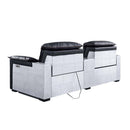 Misezon Power Motion Recliner, Black Top Grain Leather & Aluminum Acme