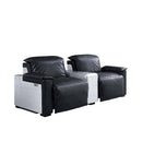 Misezon Power Motion Recliner, Black Top Grain Leather & Aluminum Acme