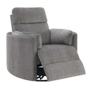 Sagen Recliner w/Swivel & Glider, Charcoal Chenille Acme