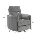 Sagen Recliner w/Swivel & Glider, Charcoal Chenille Acme