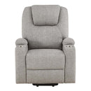 Recliner w/Power Lift & Massage, Light Gray Chenille Acme